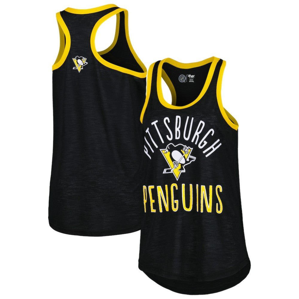 Pittsburgh Penguins G-III 4Her by Carl Banks Women's First Base Racerback Scoop Neck Tank Top Black