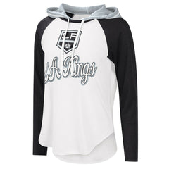 Los Angeles Kings - G-III 4Her by Carl Banks Women's MVP Raglan Lightweight Hooded T-Shirt White/Black