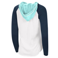 Seattle Kraken G-III 4Her by Carl Banks Women's MVP Raglan Lightweight Hooded T-Shirt White/Navy