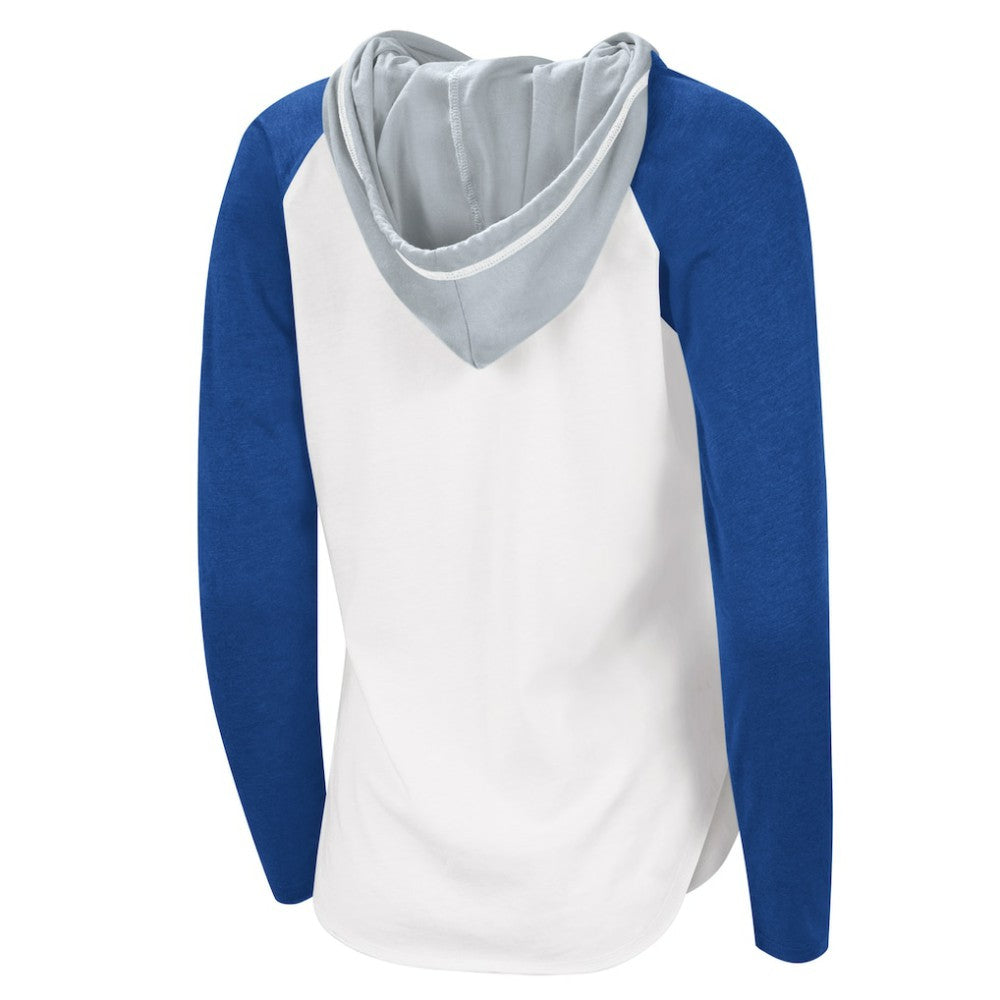 Tampa Bay Lightning - G-III 4Her by Carl Banks Women's MVP Raglan Lightweight Hooded T-Shirt White/Blue