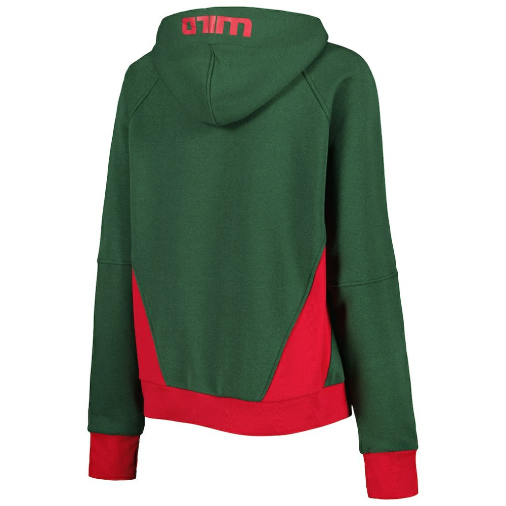 Minnesota Wild - Starter Women's Wishbone Half-Zip Hoodie Green