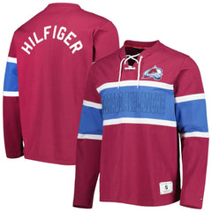 Colorado Avalanche - Tommy Hilfiger Walter Lace-Up Long Sleeve Top Burgundy