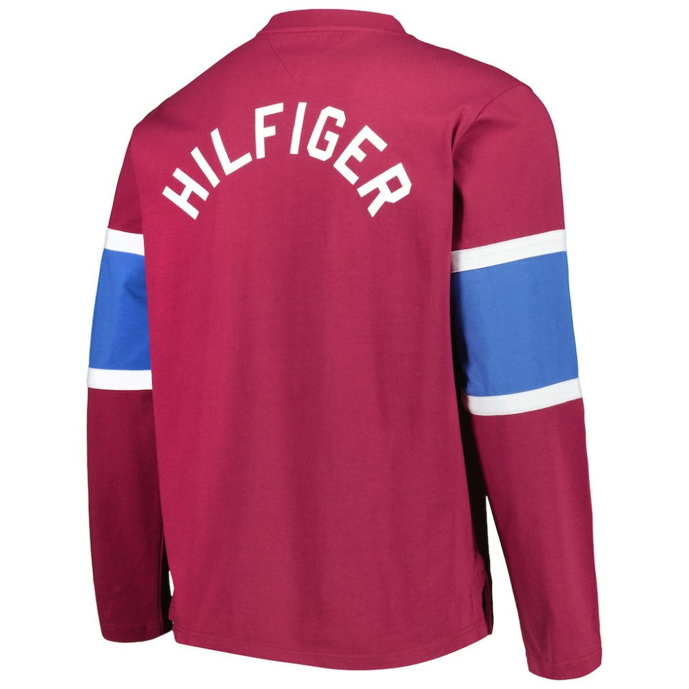 Colorado Avalanche - Tommy Hilfiger Walter Lace-Up Long Sleeve Top Burgundy