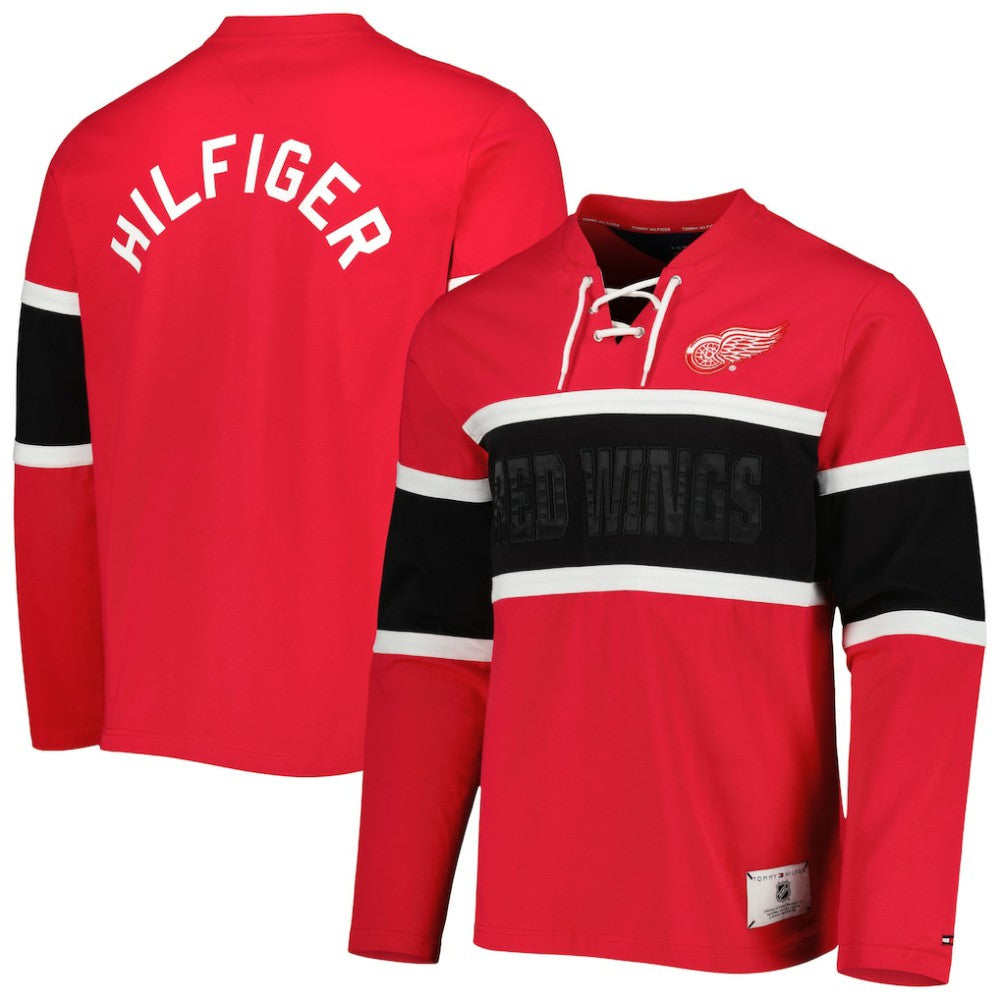 Detroit Red Wings - Tommy Hilfiger Walter Lace-Up Long Sleeve Top Red