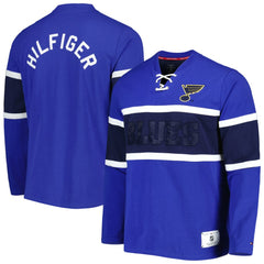 St. Louis Blues - Tommy Hilfiger Walter Lace-Up Long Sleeve Top Blue