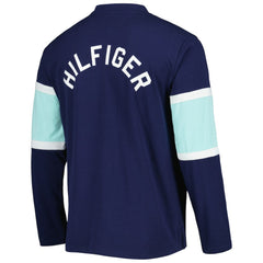 Seattle Kraken Tommy Hilfiger Walter Lace-Up Long Sleeve Top Deep Sea Blue