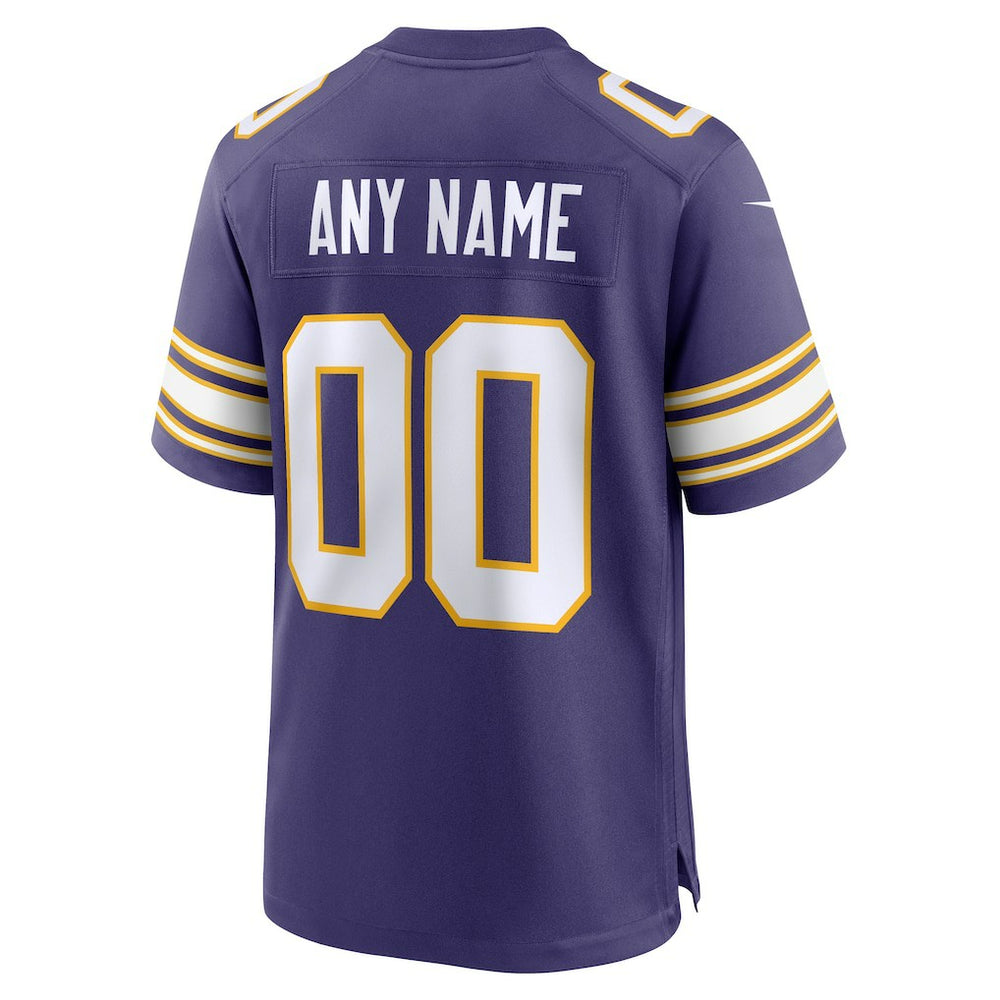 Minnesota Vikings Classic Custom Game Jersey Purple - Nike