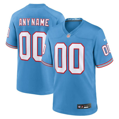 Tennessee Titans Oilers Throwback Custom Game Jersey - Light Blue | NFL Jerseys