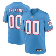 Tennessee Titans Oilers Throwback Custom Game Jersey Light Blue - Nike