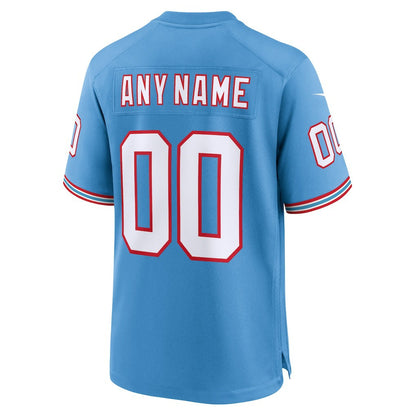 Tennessee Titans Oilers Throwback Custom Game Jersey - Light Blue | NFL Jerseys