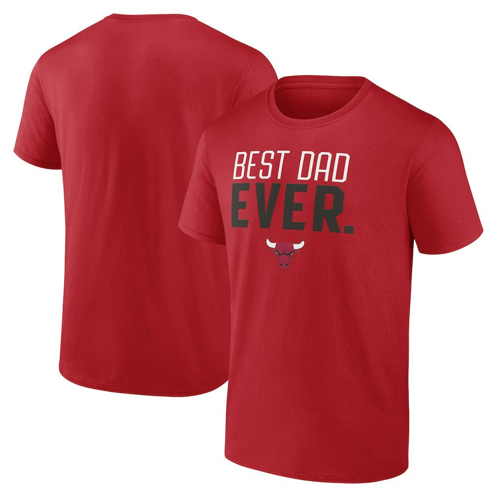 NBA - Chicago Bulls Best Dad Ever Logo T-Shirt - Red