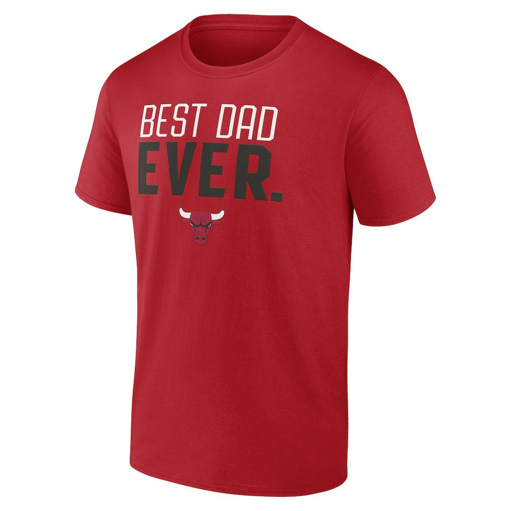 NBA - Chicago Bulls Best Dad Ever Logo T-Shirt - Red
