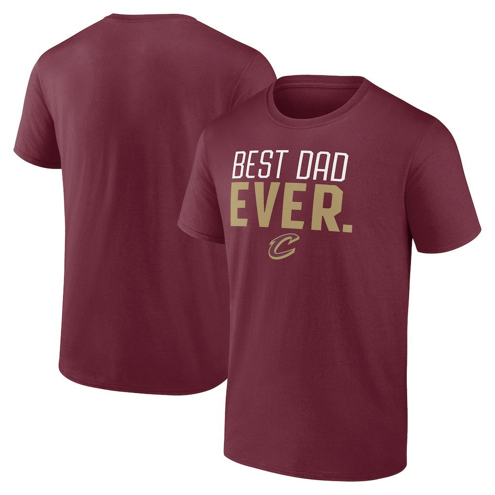 NBA - Cleveland Cavaliers Best Dad Ever Logo T-Shirt - Wine
