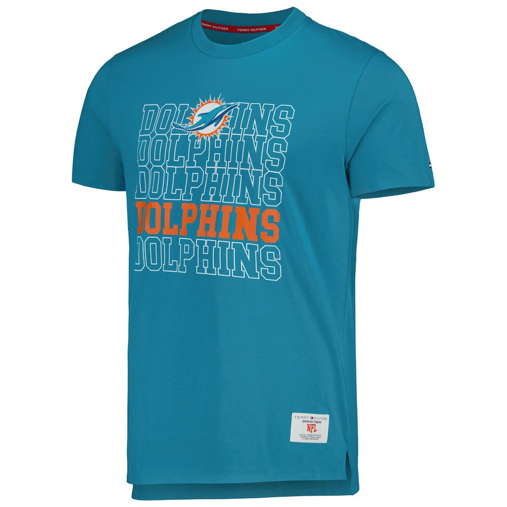 Miami Dolphins Tommy Hilfiger Liam T-Shirt Aqua - NFL
