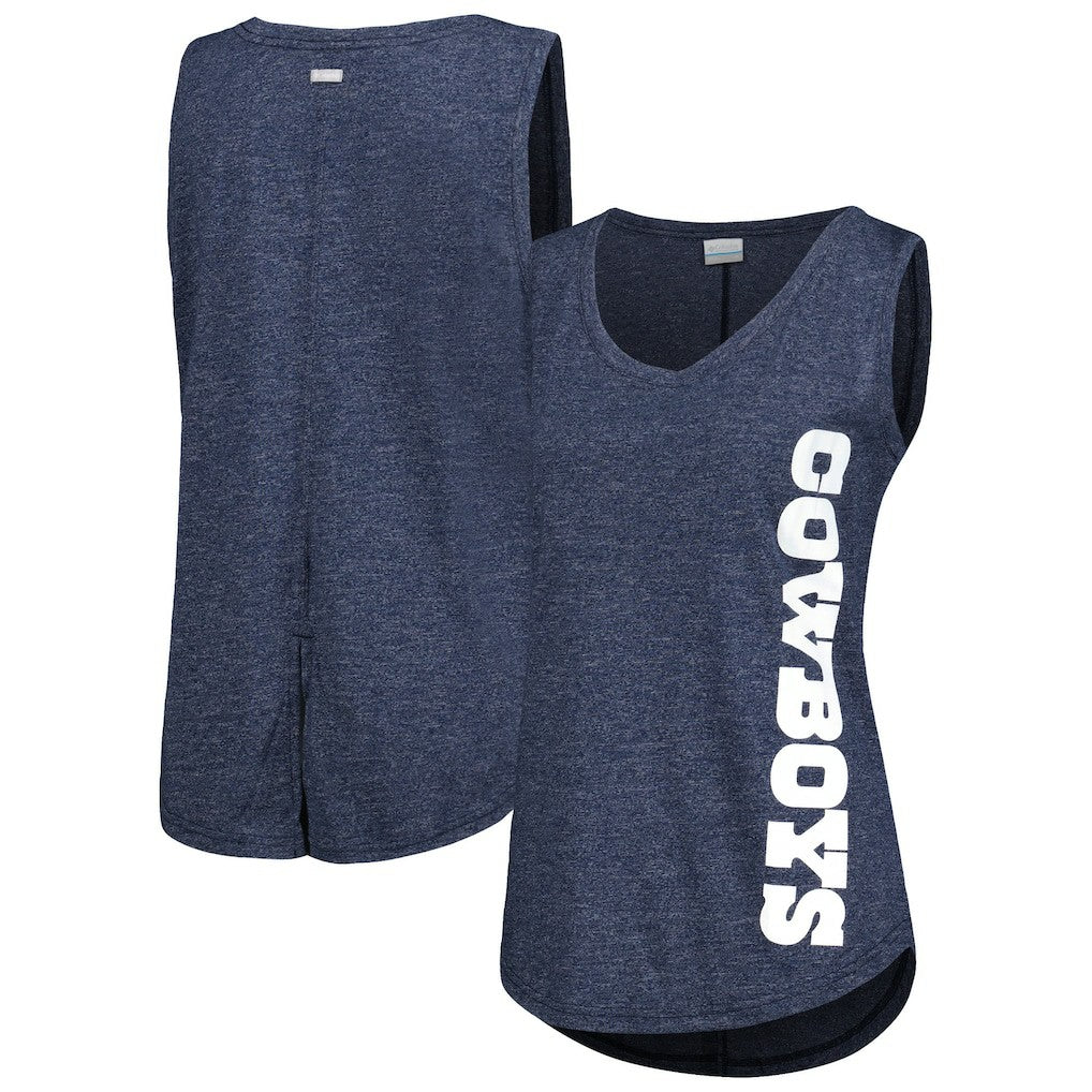 Dallas Cowboys Women's Cades Cape Omni-Wick Tri-Blend Tank Top Navy - Columbia