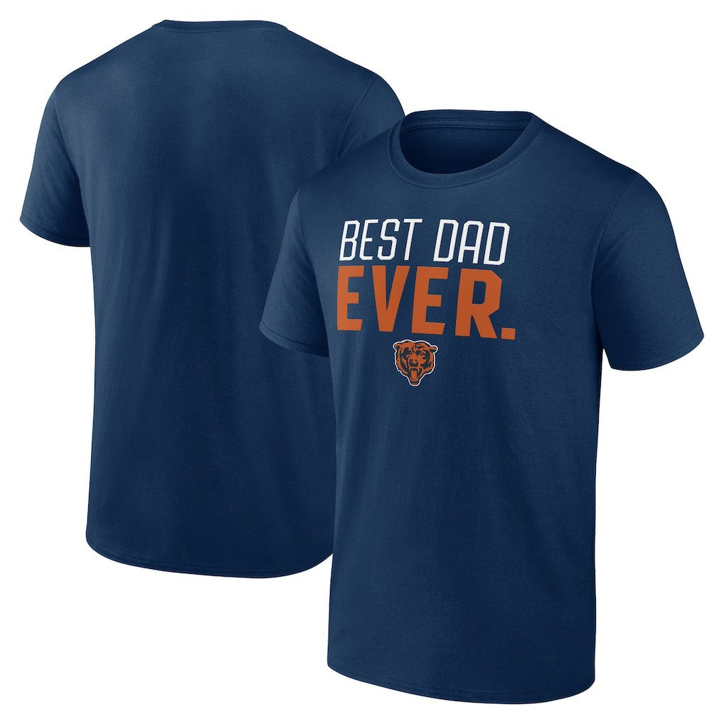 Chicago Bears Best Dad Ever Team T-Shirt Navy - NFL
