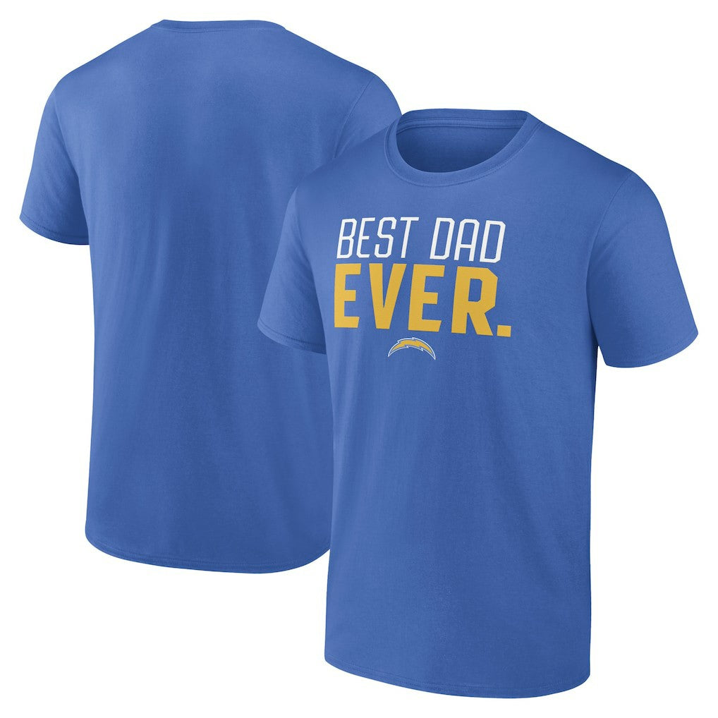 Los Angeles Chargers Best Dad Ever Team T-Shirt Powder Blue - NFL