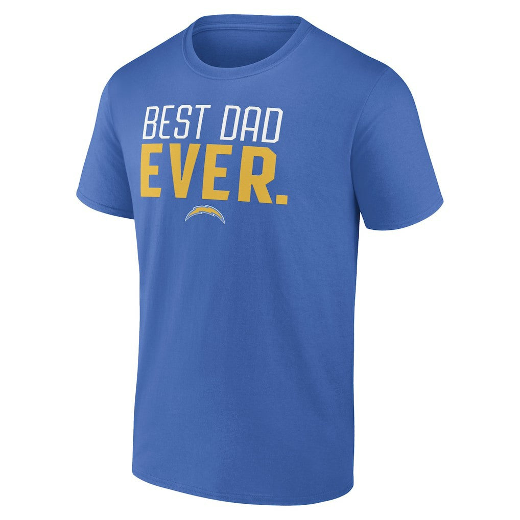 Los Angeles Chargers Best Dad Ever Team T-Shirt Powder Blue - NFL