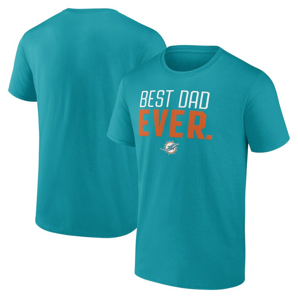 Miami Dolphins Best Dad Ever Team T-Shirt Aqua - NFL