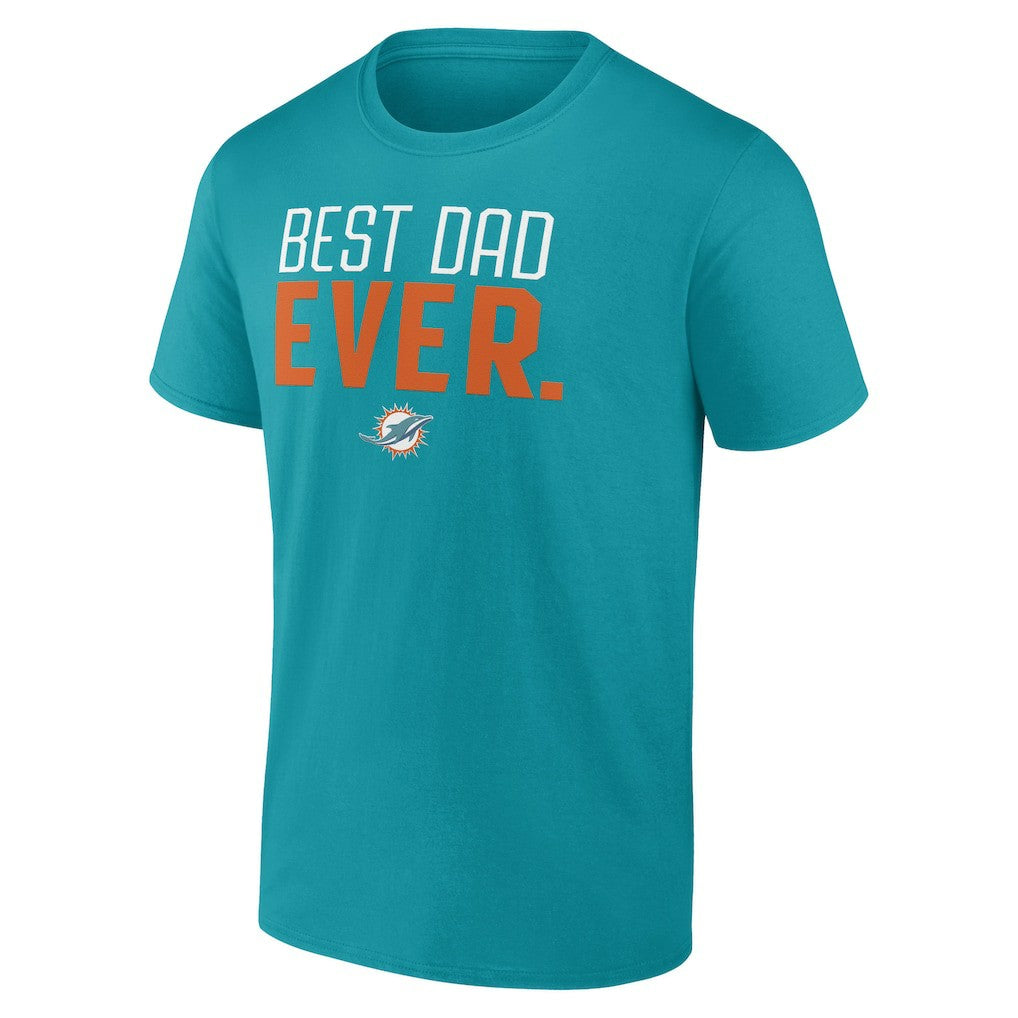 Miami Dolphins Best Dad Ever Team T-Shirt Aqua - NFL