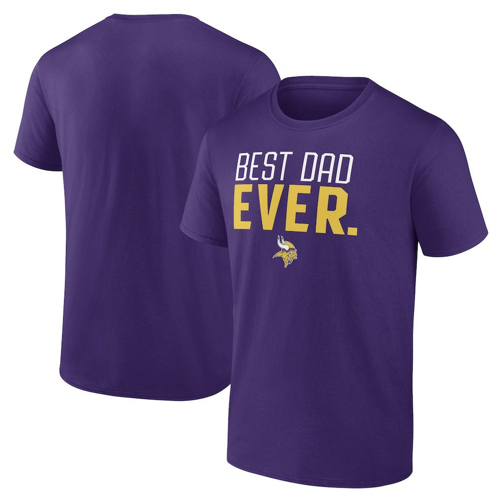 Minnesota Vikings Best Dad Ever Team T-Shirt Purple - NFL