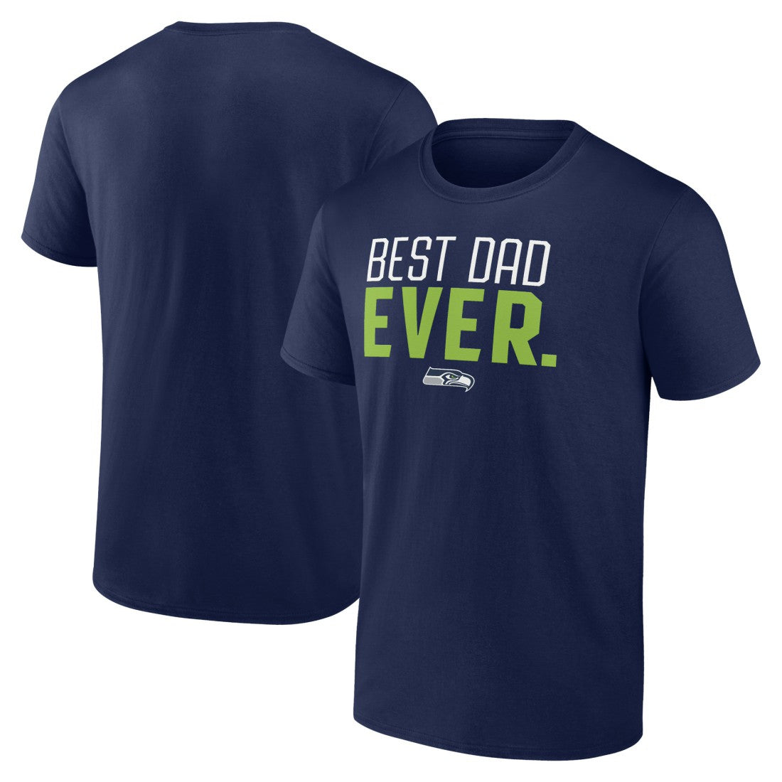 Seattle Seahawks Best Dad Ever Team T-Shirt College Navy - NFL