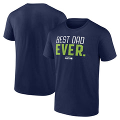 Seattle Seahawks Best Dad Ever Team T-Shirt College Navy - NFL