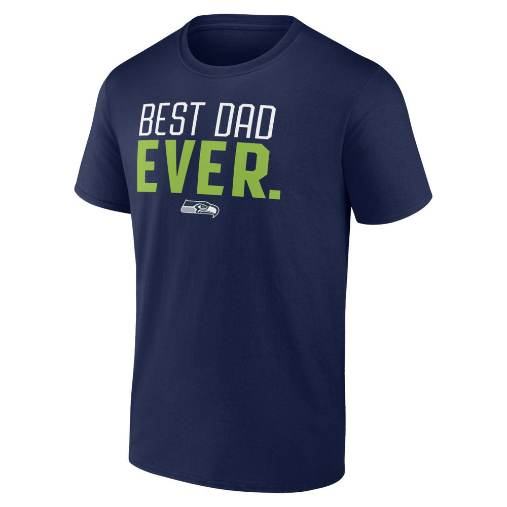Seattle Seahawks Best Dad Ever Team T-Shirt College Navy - NFL