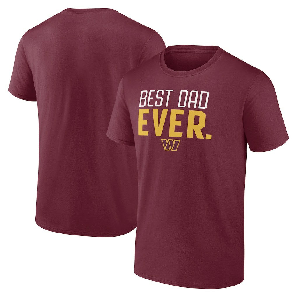 Washington Commanders Best Dad Ever Team T-Shirt Burgundy - NFL