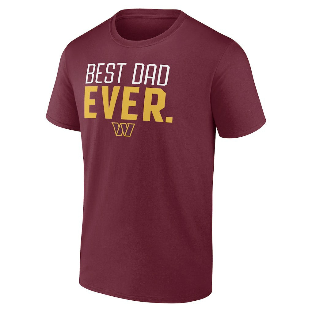Washington Commanders Best Dad Ever Team T-Shirt Burgundy - NFL