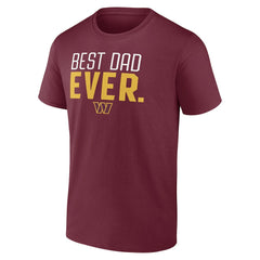 Washington Commanders Best Dad Ever Team T-Shirt Burgundy - NFL