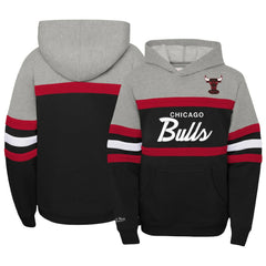 Mitchell & Ness - Chicago Bulls Youth Hardwood Classics Head Coach Pullover Hoodie - Black/Heather Gray