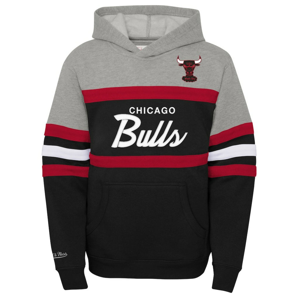 Mitchell & Ness - Chicago Bulls Youth Hardwood Classics Head Coach Pullover Hoodie - Black/Heather Gray