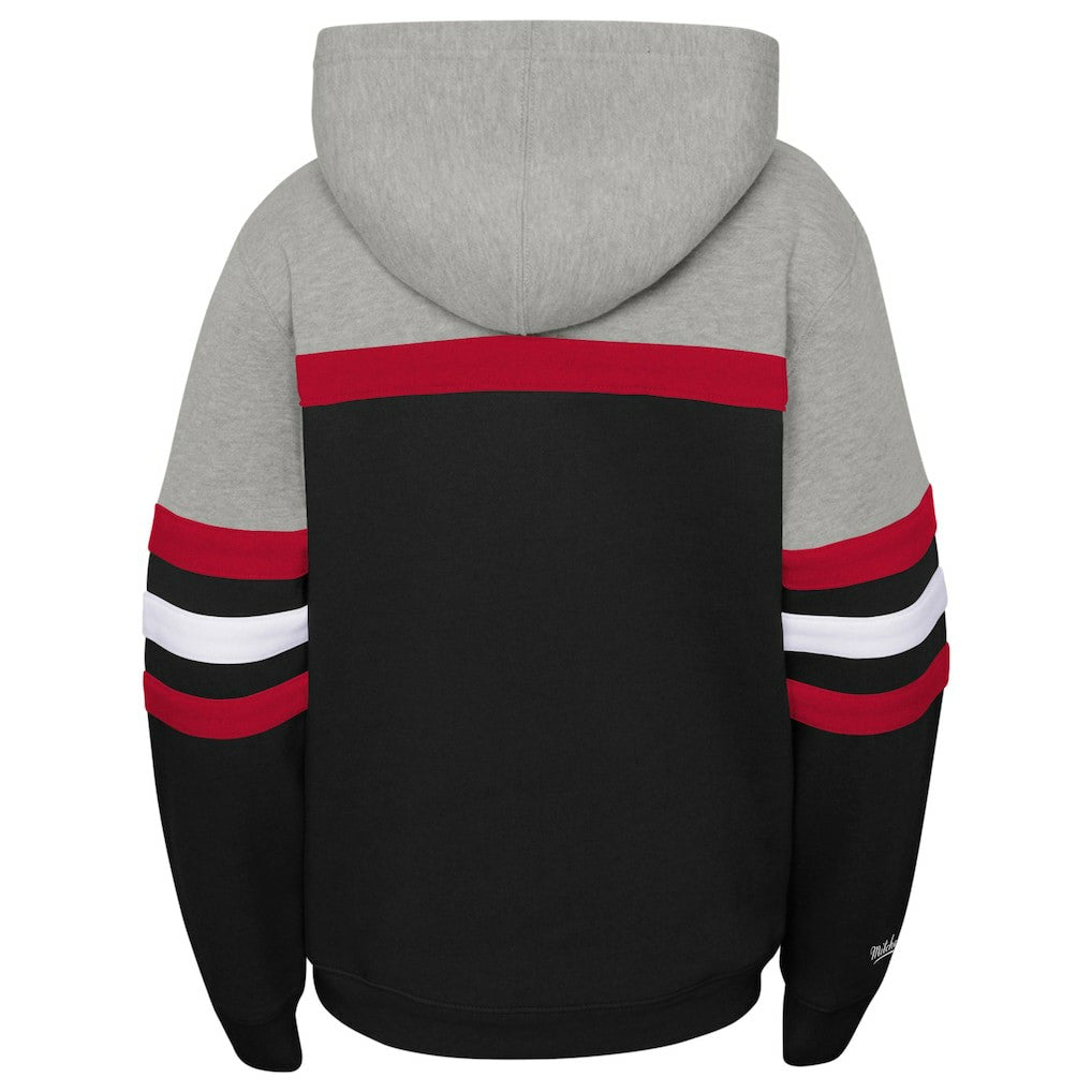 Mitchell & Ness - Chicago Bulls Youth Hardwood Classics Head Coach Pullover Hoodie - Black/Heather Gray