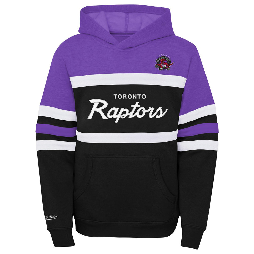 Mitchell & Ness - Toronto Raptors Youth Hardwood Classics Head Coach Pullover Hoodie - Purple/Heather Gray