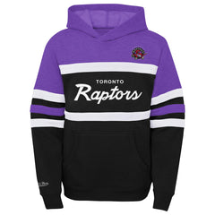 Mitchell & Ness - Toronto Raptors Youth Hardwood Classics Head Coach Pullover Hoodie - Purple/Heather Gray