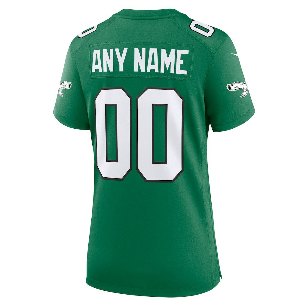 Philadelphia Eagles Women's Alternate Custom Game Jersey Kelly Green - Nike
