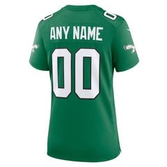 Philadelphia Eagles Women's Alternate Custom Game Jersey Kelly Green - Nike