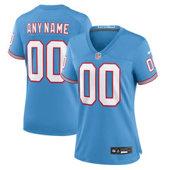 Tennessee Titans Women's Oilers Throwback Custom Game Jersey Light Blue - Nike