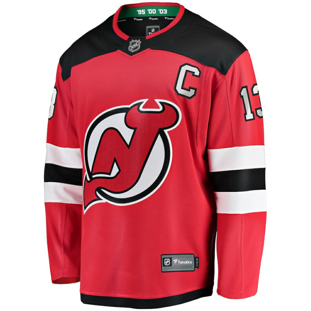Nico Hischier New Jersey Devils Fanatics Captain Patch Home Breakaway Jersey - Red | NHL Jerseys
