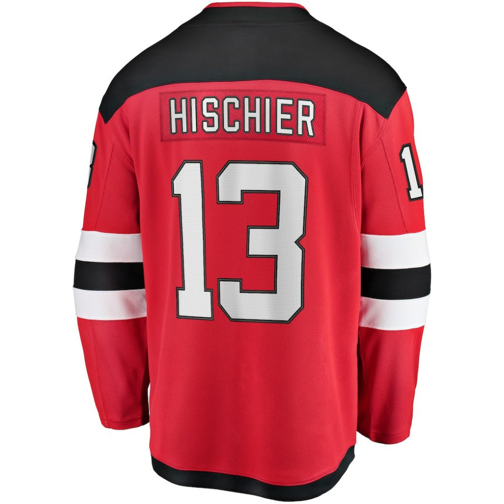 Nico Hischier New Jersey Devils Fanatics Captain Patch Home Breakaway Jersey - Red | NHL Jerseys
