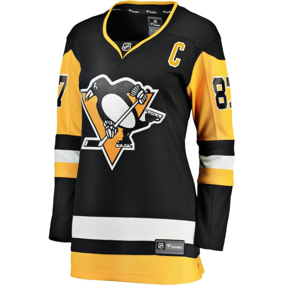 Sidney Crosby Pittsburgh Penguins Fanatics Women's Captain Patch Home Breakaway Jersey - Black | NHL Jerseys
