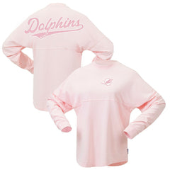 Miami Dolphins Women's Millennial Spirit Jersey T-Shirt Pink - Fanatics