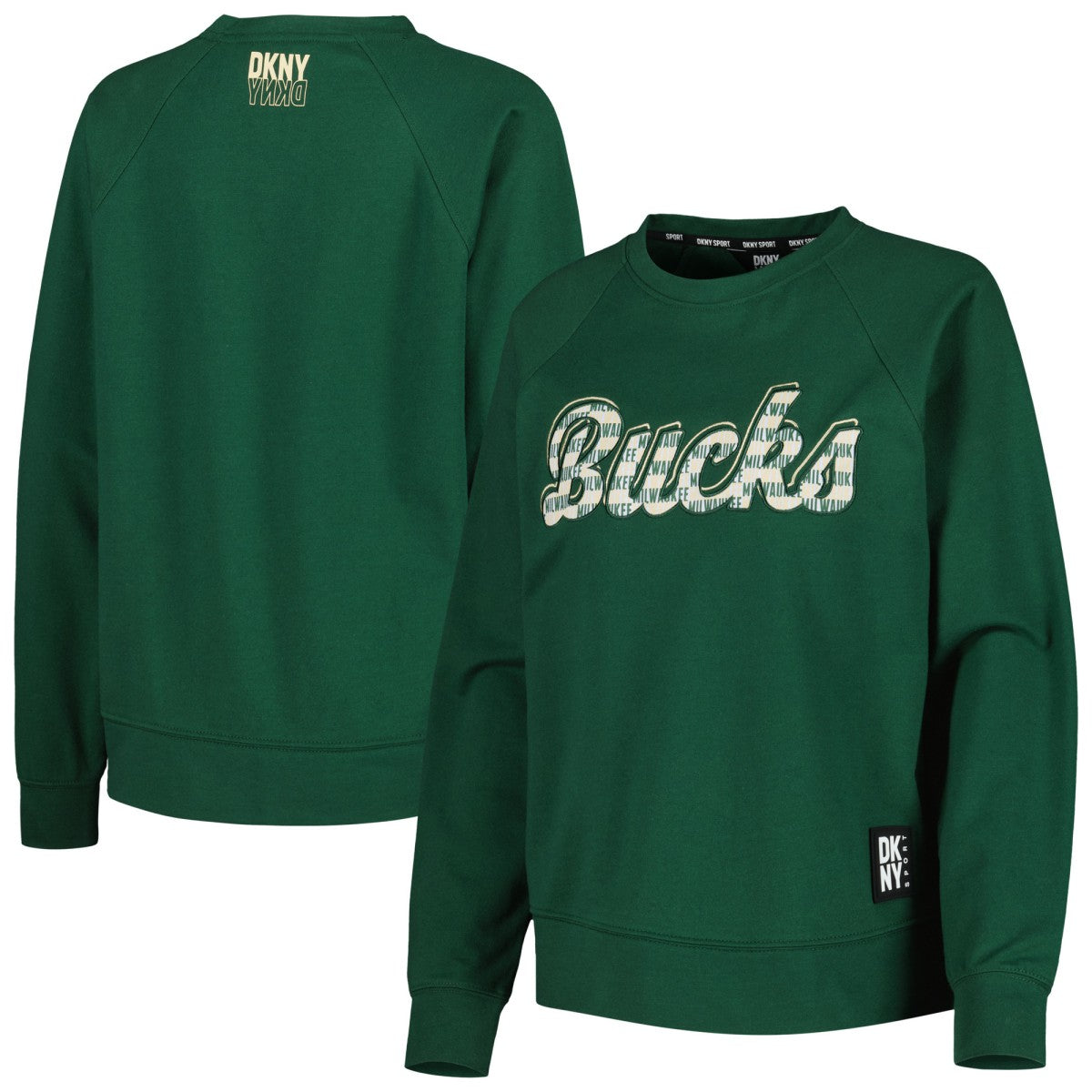 NBA - Milwaukee Bucks DKNY Sport Women's Regina Raglan Pullover Sweatshirt - Hunter Green