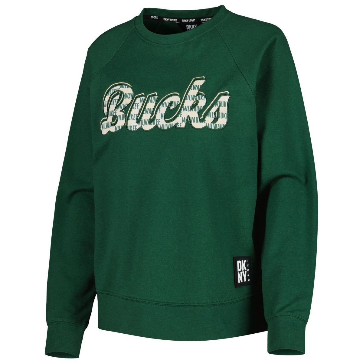 NBA - Milwaukee Bucks DKNY Sport Women's Regina Raglan Pullover Sweatshirt - Hunter Green