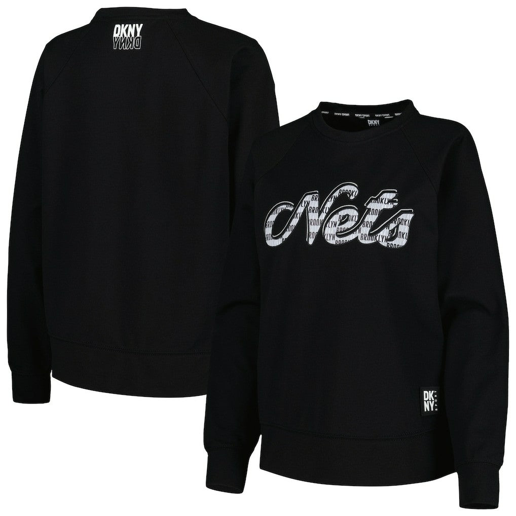 NBA - Brooklyn Nets DKNY Sport Women's Regina Raglan Pullover Sweatshirt - Black