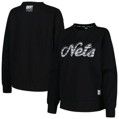 NBA - Brooklyn Nets DKNY Sport Women's Regina Raglan Pullover Sweatshirt - Black