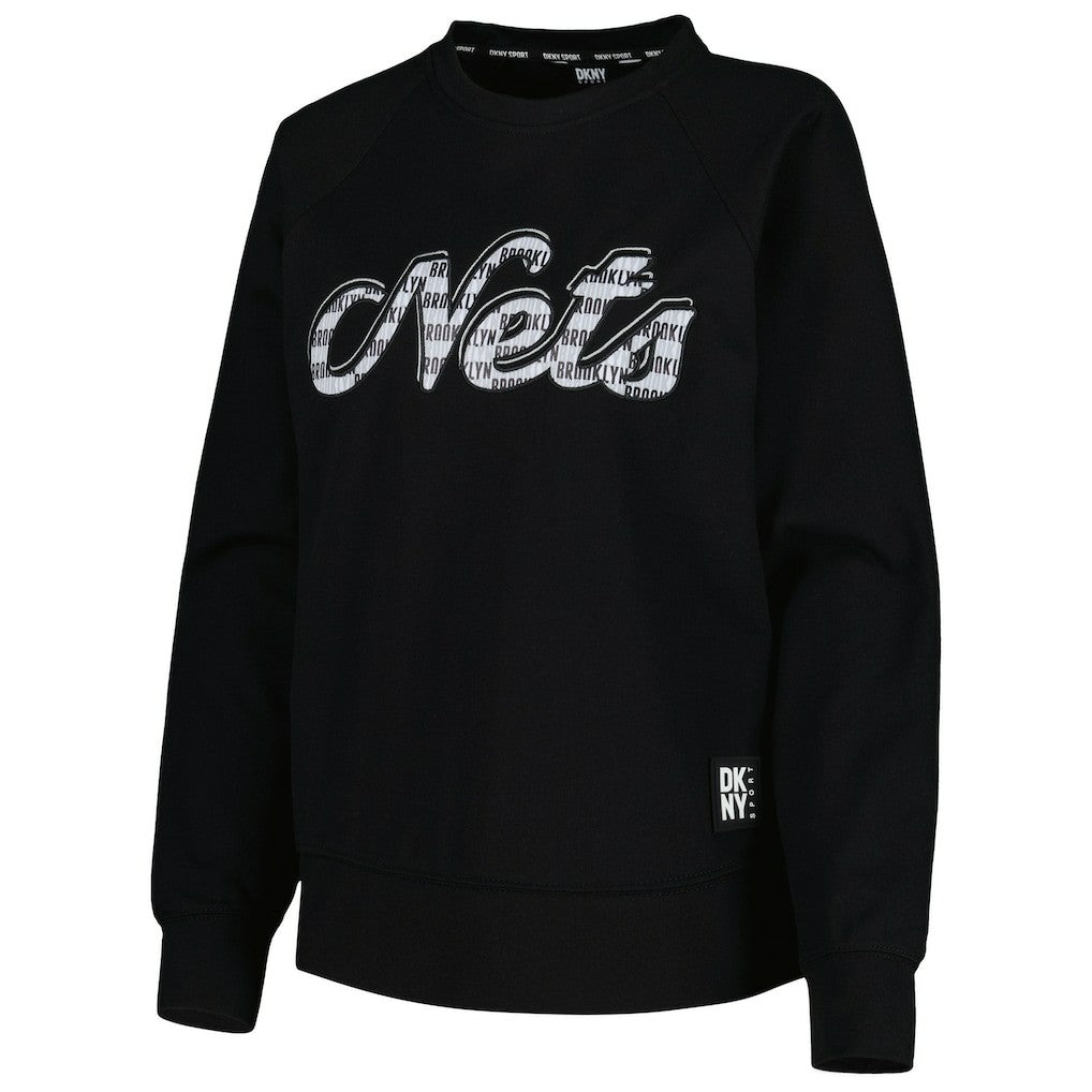 NBA - Brooklyn Nets DKNY Sport Women's Regina Raglan Pullover Sweatshirt - Black