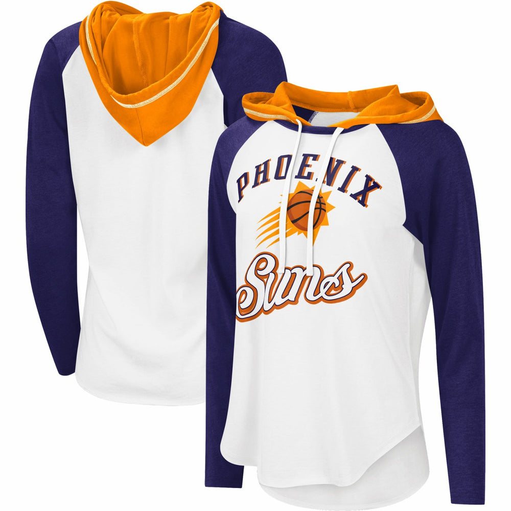 NBA - Phoenix Suns G-III 4Her by Carl Banks Women's MVP Raglan Hoodie Long Sleeve T-Shirt - White