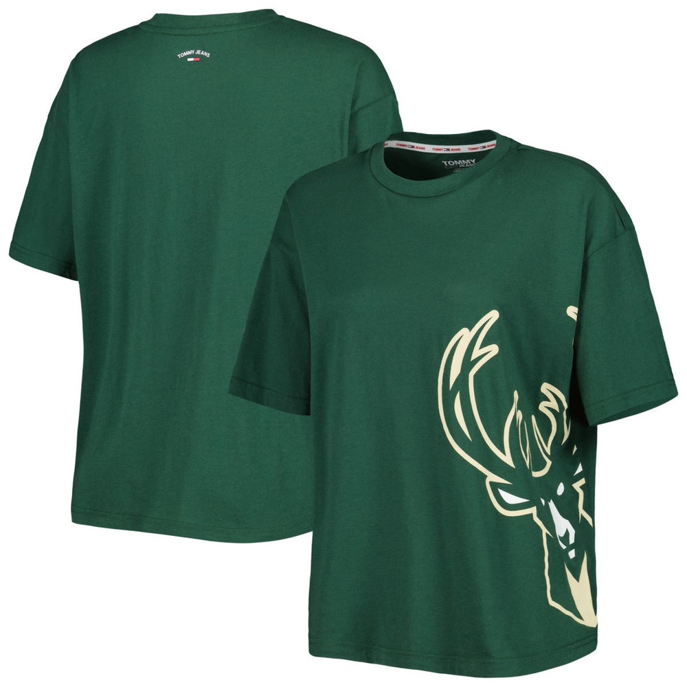 NBA - Milwaukee Bucks Tommy Jeans Women's Bianca T-Shirt - Hunter Green